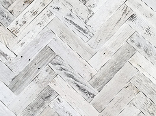 Vinta Wood™ Herringbone White Planks Permanent Peel and Stick 3