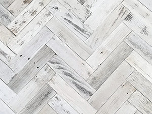 Vinta Wood™ Herringbone White Planks Direct Application 5"